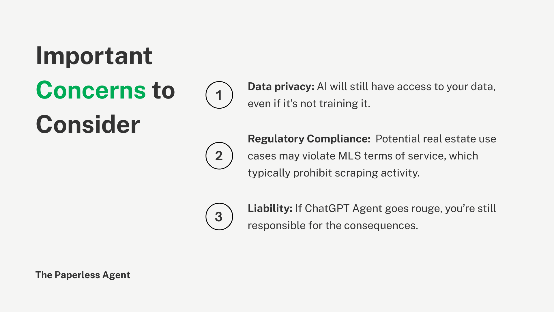 Concerns to consider